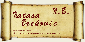 Nataša Breković vizit kartica